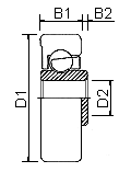 屋内用日常防錆型樹脂ベアリング 外輪平 標準型 type2