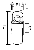 屋内用日常防錆型樹脂ベアリング 外輪Ｒ 標準型 type3