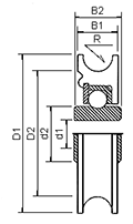 殊設計アルミサッシ用樹脂ベアリング 標準型
